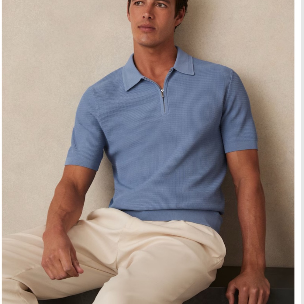 Reiss half zip polo shirt
